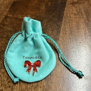 Gift bow 🎁 Tiffany & Co Empty Small Blue Drawstring Closure Jewelry Pouch